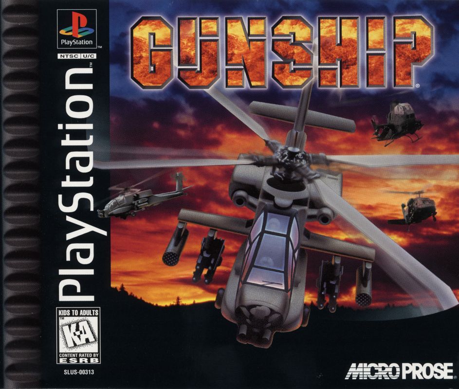 Gunship box art for Playstation